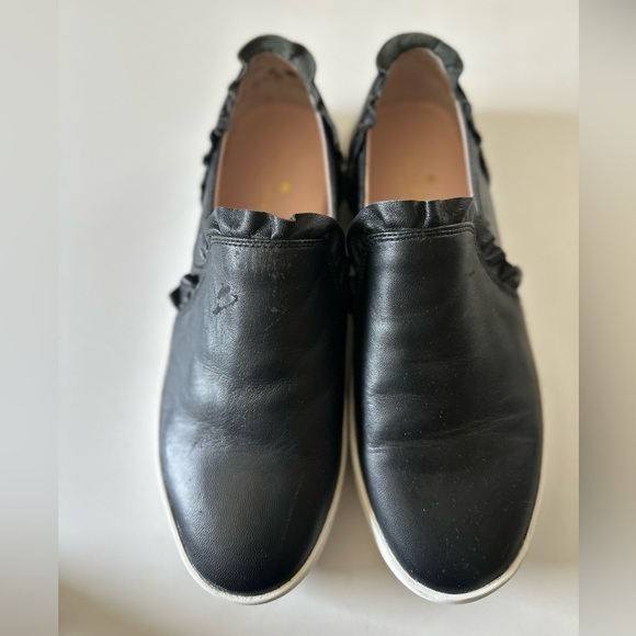 Kate Spade Black Leather Flats loafers size 8 - Picture 1 of 7